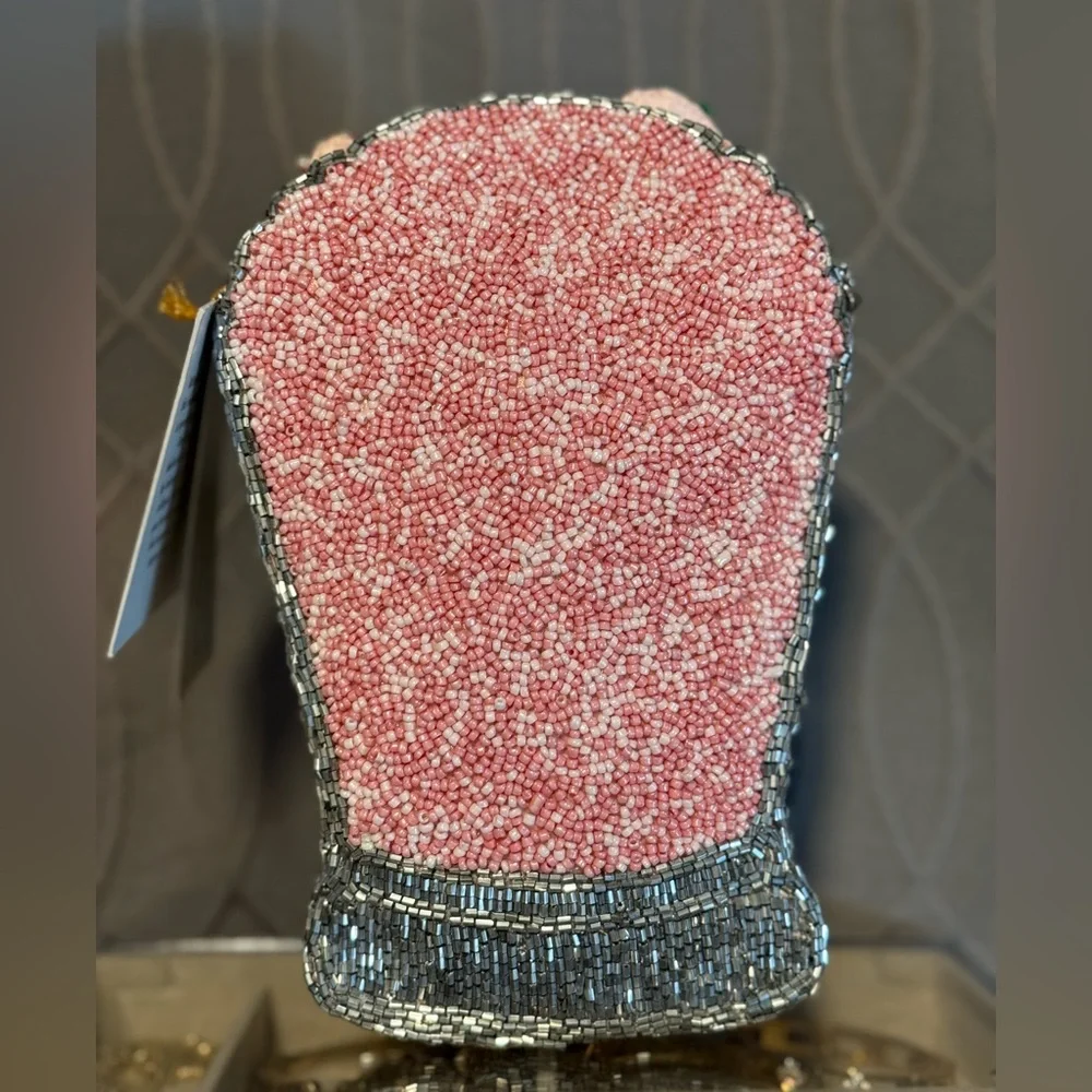 Beaded Strawberry Milkshake Clutch Crossbody Bag - Picture 5 of 7